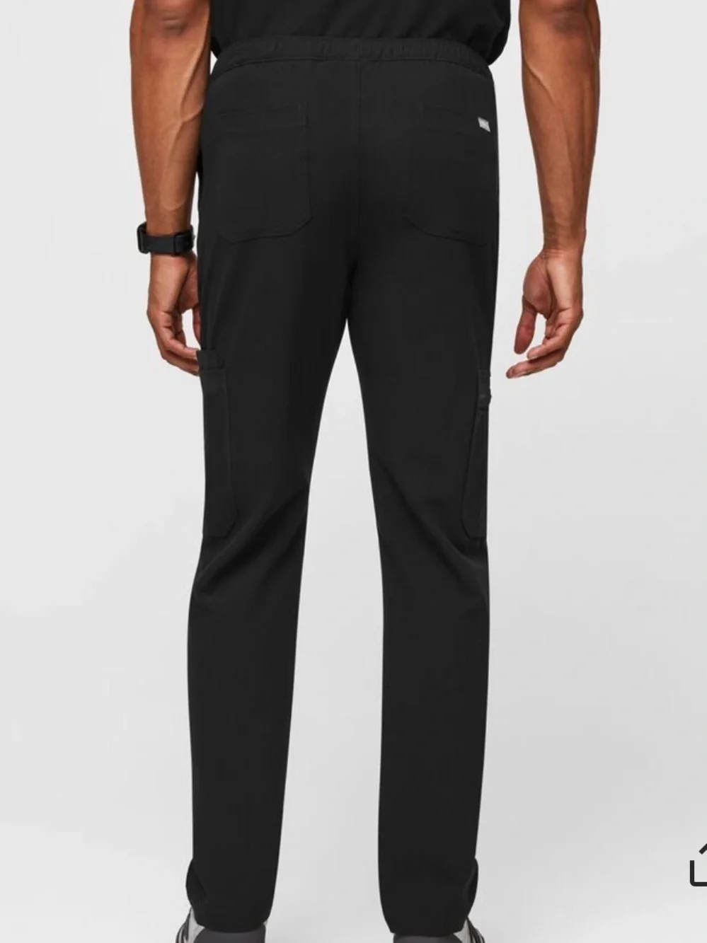 Figs Men's Black Cairo Scrub Pants with Gray Drawstring
